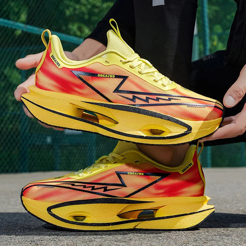 NEW Running Shoes Carbon Plate Marathon Men Sports Breathable Lightweight Women's Comfortable Athletic Antiskid Sneakers Casual