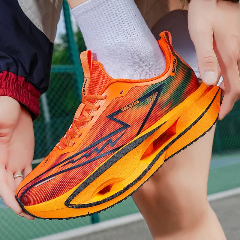 NEW Running Shoes Carbon Plate Marathon Men Sports Breathable Lightweight Women's Comfortable Athletic Antiskid Sneakers Casual