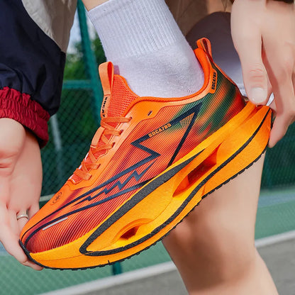 NEW Running Shoes Carbon Plate Marathon Men Sports Breathable Lightweight Women's Comfortable Athletic Antiskid Sneakers Casual